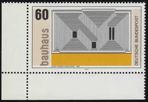 1165 Bauhaus Josef Albers 60 Pf ** Ecke u.l.