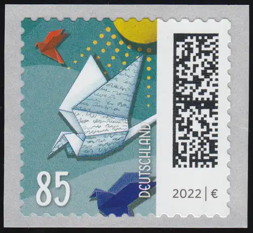 3652 Brieftaube 85 Cent sk aus 500er mit GERADER Nummer **