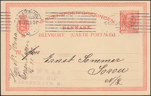 Danemark Carte postale P 140 BREVKORT 10 Öre de KOPENHAVN 16.11.1012 vers Sorau