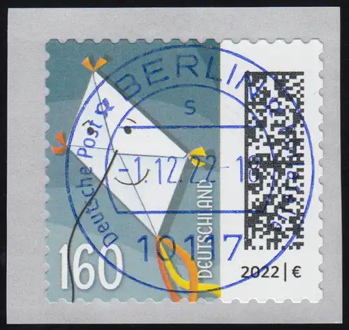 3654 Draches-lettre 160 centimes sk 500er avec numéro UNGERADER, EV-O VS Berlin