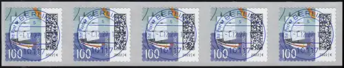 3653 Briefsegler 100 Cent sk aus 500er, 5er-Streifen UNGERADE Nr EV-O VS Berlin