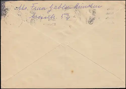 Postkrieg B.4.a 165 Pk I: Schwärzung Bund 165 Kriegsgefangene auf Brief 24.8.53
