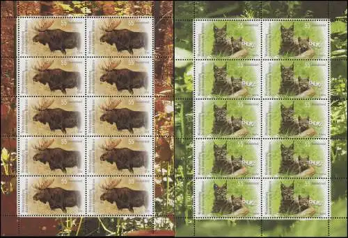 2913-2914 Animaux sauvages domestiques: Lynx et élan 2012, jeu de dix-arcs **