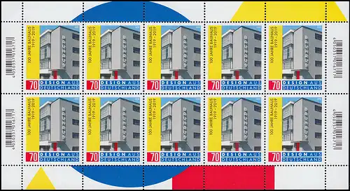 3453 Jubiläum 100 Jahre Bauhaus - 10er-Bogen ** postfrisch