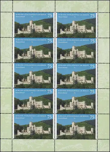 3049 Schloss Stolzenfels am Rhein - 10er-Bogen ** postfrisch