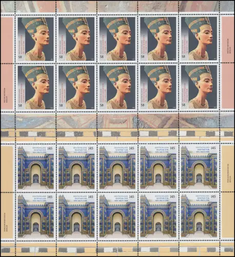 2975-2976 Buste Nofrete et Zor Ischtar - ensemble de dix feuilles ** post-français