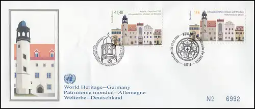 Nations unies Vienne 598 Patrimoine mondial de l'UNESCO Allemagne avec édition parallèle, Bijoux-FDC 2009