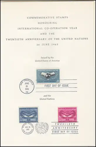 UNO New York 154-155 Jubilé 20 ans UNU avec édition parallèle USA, brochure