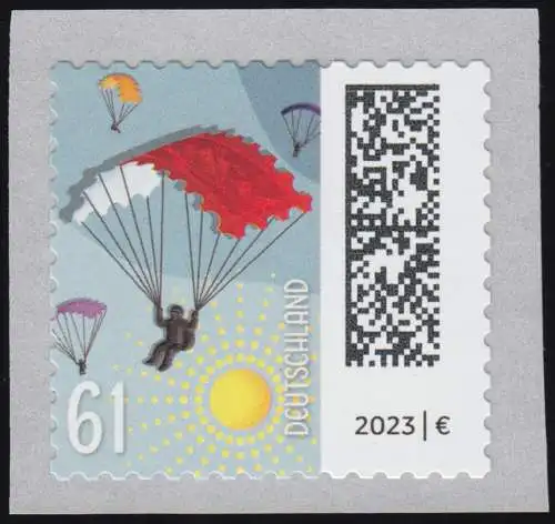 3744 Monde des Lettres: Guide du timbre 61 centimes, autocollant, ** frais de port