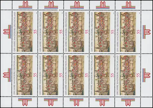 2487 Jubiläum 1200 Jahre Magdeburg - 10er-Bogen ** postfrisch