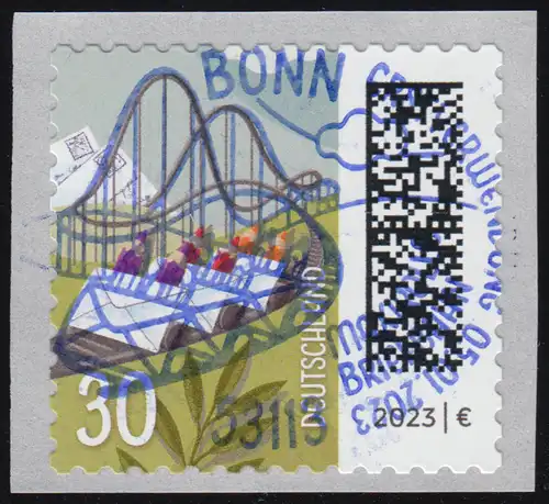 3740 Briefbahn 30 Cent sk aus 500er mit UNGERADER Nummer, EV-O Bonn