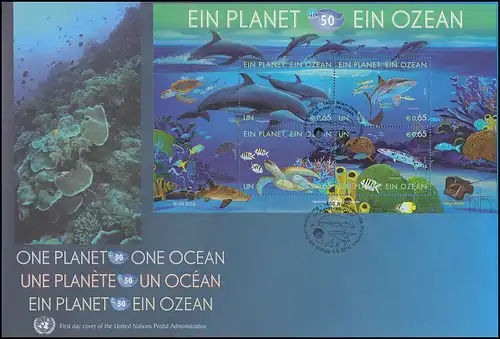 UNO Wien Block 26+27 Une planète - Un océan 2010 - blocs sur 2 Bijoux FDC