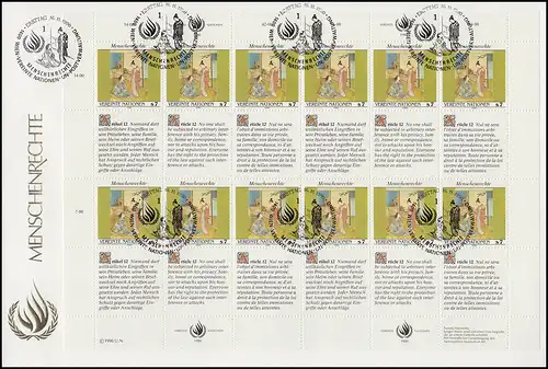 Nations unies Vienne 108-109 Droits de l'homme 1990: jeu de bogues à double bijoux