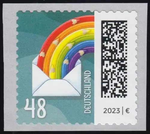 3743 Lettre arc-en-ciel 48 centenaire de 500 avec le numéro de UNGERADER **