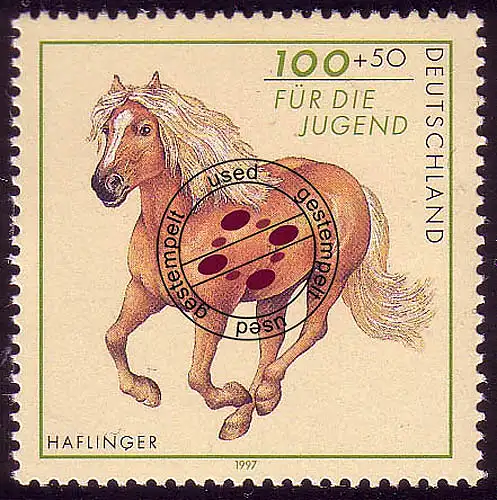 1923 Jugend Pferderassen Haflinger, gestempelt O