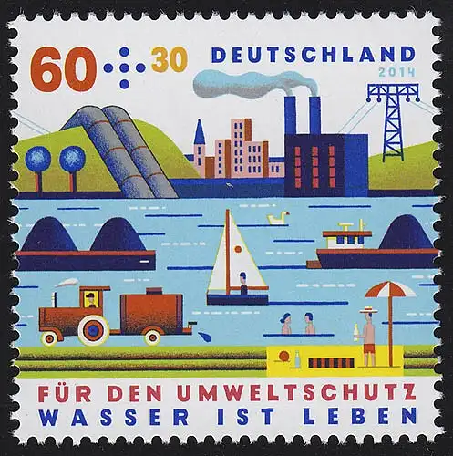 3067 Umweltschutz: Wasser ist Leben, Set zu 10 Briefmarken, alle ** postfrisch