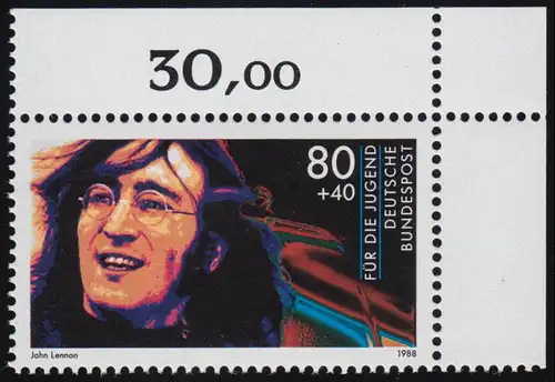 1363 Rock Musique John Lennon 80+40 Pf ** coin o.r.