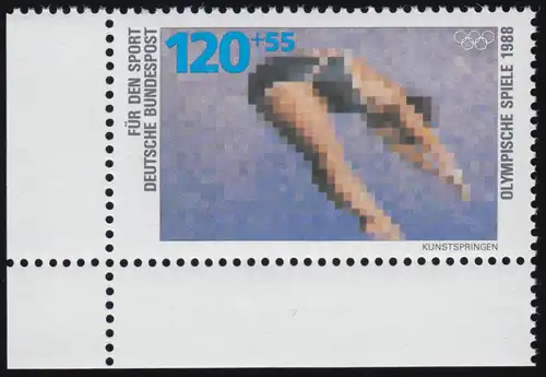 1355 Olympiade Kunstspringen 120+55 Pf ** Ecke u.l.