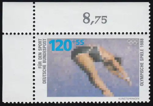 1355 Olympiades sauts d'art 120+55 Pf ** coin o.l.