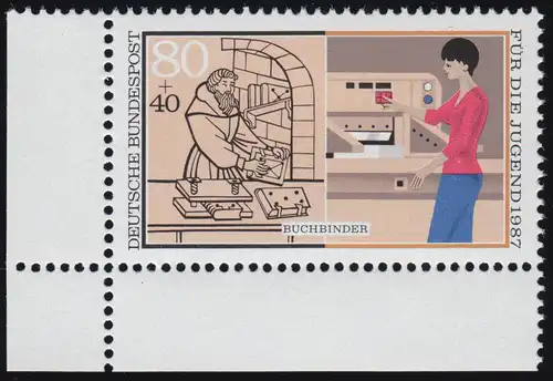 1318 Jugend Buchbinder 80+40 Pf ** Ecke u.l.