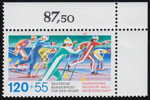 1311 Ski-Weltmeisterschaft 120+55 Pf ** Ecke o.r.