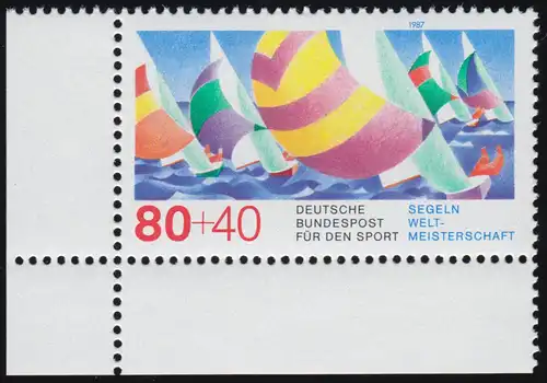1310 Segel-Weltmeisterschaft 80+40 Pf ** Ecke u.l.