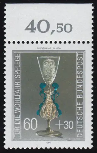 1296 Wohlfahrt Kostbare Gläser 60+30 Pf ** Oberrand