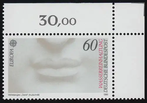 1278 Europe Protection de la nature Protection des eaux 60 Pf ** Coin o.r.