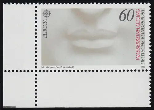 1278 Europa Naturschutz Umweltschutz Wasser 60 Pf ** Ecke u.l.