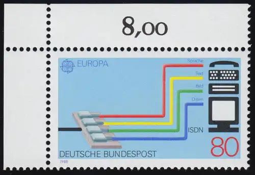 1368 Europa 80 Pf ** Ecke o.l.