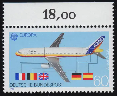 1367 Europa 60 Pf ** Oberrand