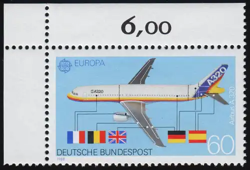 1367 Europa 60 Pf ** Ecke o.l.