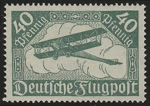 112a Flugpostmarke 40 Pf Doppeldecker ** postfrisch