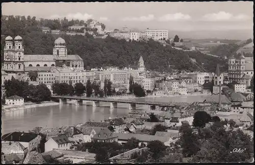 Landpost 13b Ries über PASSAU 16.8.1956 auf passender AK