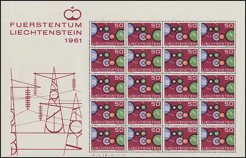 414 Europa / CEPT 1961, Kleinbogen Druckform A (Unterrand) ** postfrisch