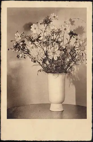 Landpost Neuenburgerfeld über VAREL (OLDENBURG) 2.1.1939 auf AK Blumen in Vase