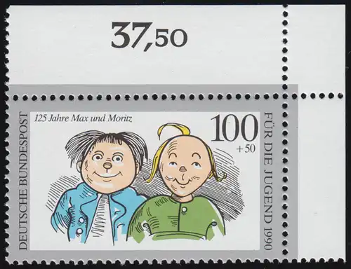 1458 Jeunesse Max et Moritz 100+50 Pf ** Coin o.r.