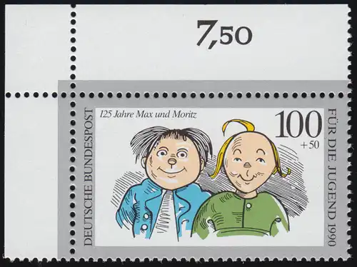1458 Jeunesse Max et Moritz 100+50 Pf ** Coin o.l.