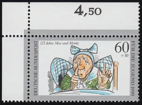 1455 Jugend Max und Moritz 60+30 Pf ** Ecke o.l.