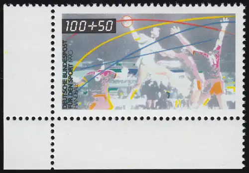 1449 Sports 100+50 Pf Handball ** Coin et l.