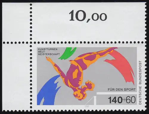 1409 Kunstturnen 140+60 Pf ** Ecke o.l.