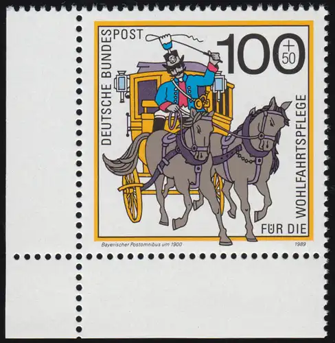 1439 transport postal de bien-être 100+50 Pf ** coin et l.