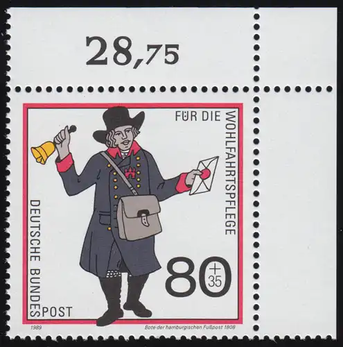 1438 Wohlfahrt Postbeförderung 80+35 Pf ** Ecke o.r.