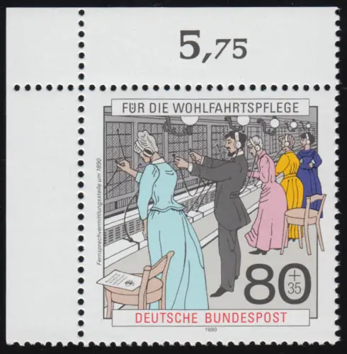 1475 Wofa Telekommunikation 80+35 Pf ** Ecke o.l.