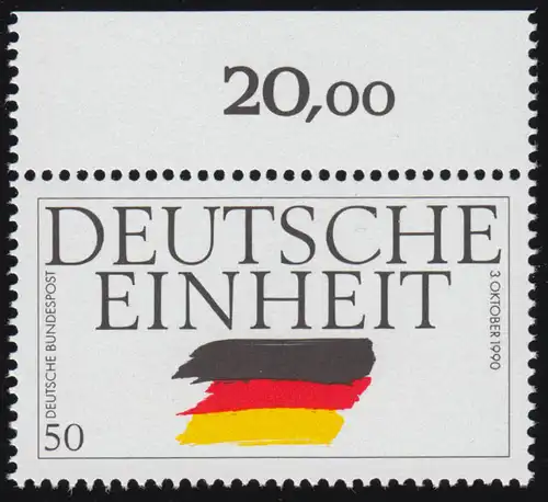 1477 Deutsche Einheit 50 Pf ** Oberrand