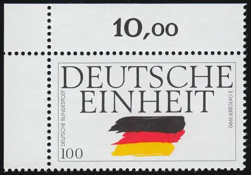 1478 Deutsche Einheit 100 Pf ** Ecke o.l.