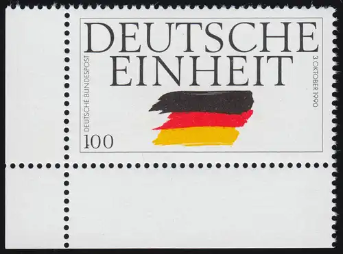 1478 Deutsche Einheit 100 Pf ** Ecke u.l.