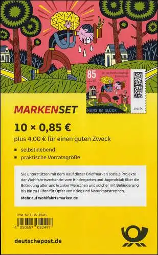 FB 123 Grimms Märchen: Hans im Glück 2023, Folienblatt 10x 3750, **