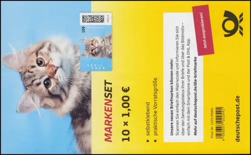 FB 124 Animaux domestiques populaires: chat, feuille 10x 3751, **