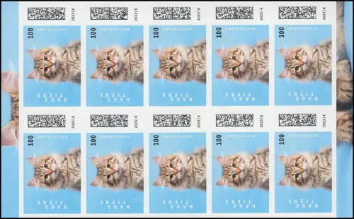 FB 124 Animaux domestiques populaires: chat, feuille 10x 3751, **